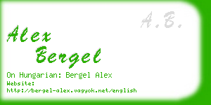alex bergel business card